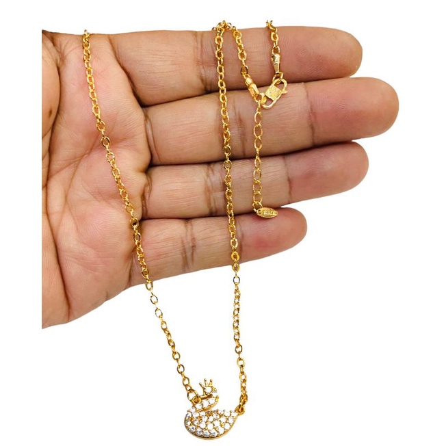 kalung set leontin//kalung perhiasan lapis emas//kalung permata