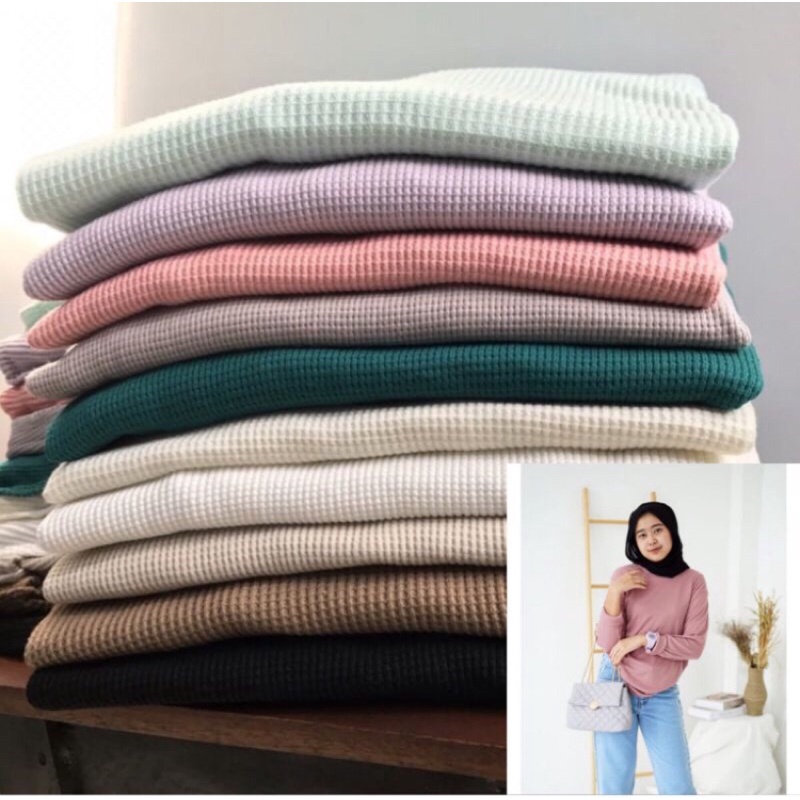 Kaos Wafer Premium/Kaos Wafer lengan panjang/Kaos Wafer Premium Lengan Panjang