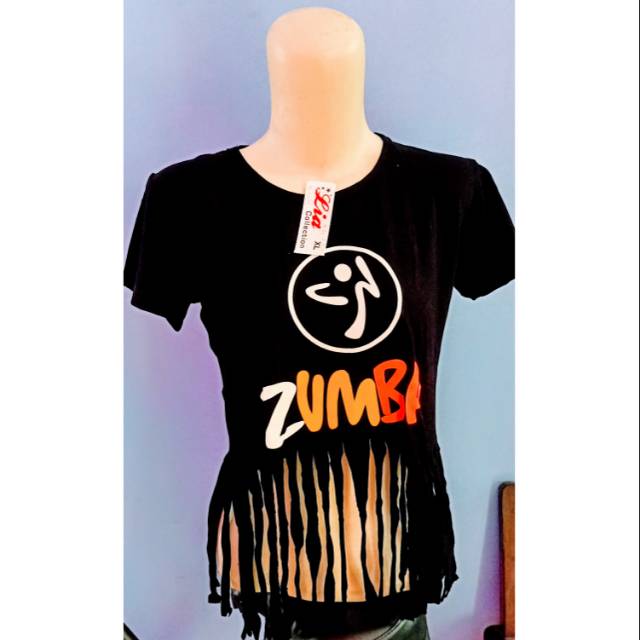 atasan baju senam rumbai