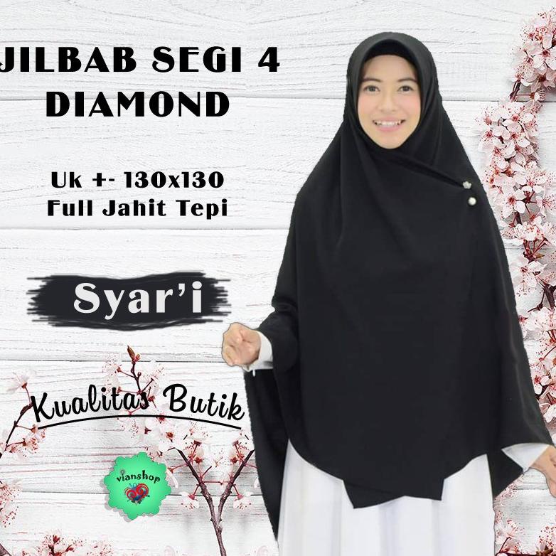 [Chf31au22w] hijab segi empat syar i jumbo size 130x130cm,bahan diamond,jilbab segiempat,