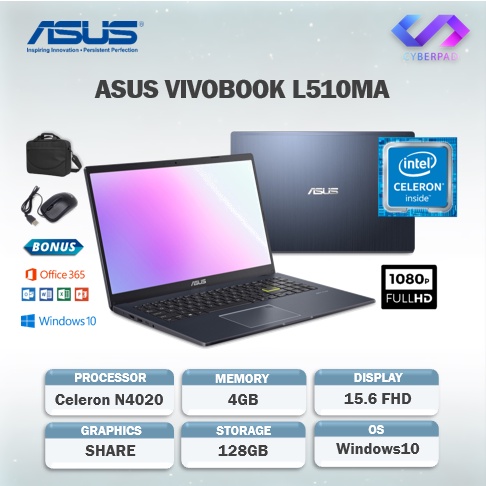 Laptop Asus Vivobook L510MA/E410MA/E210MA 4GB WIN10+OFF365 1YR-ASUS L510MA/128GB
