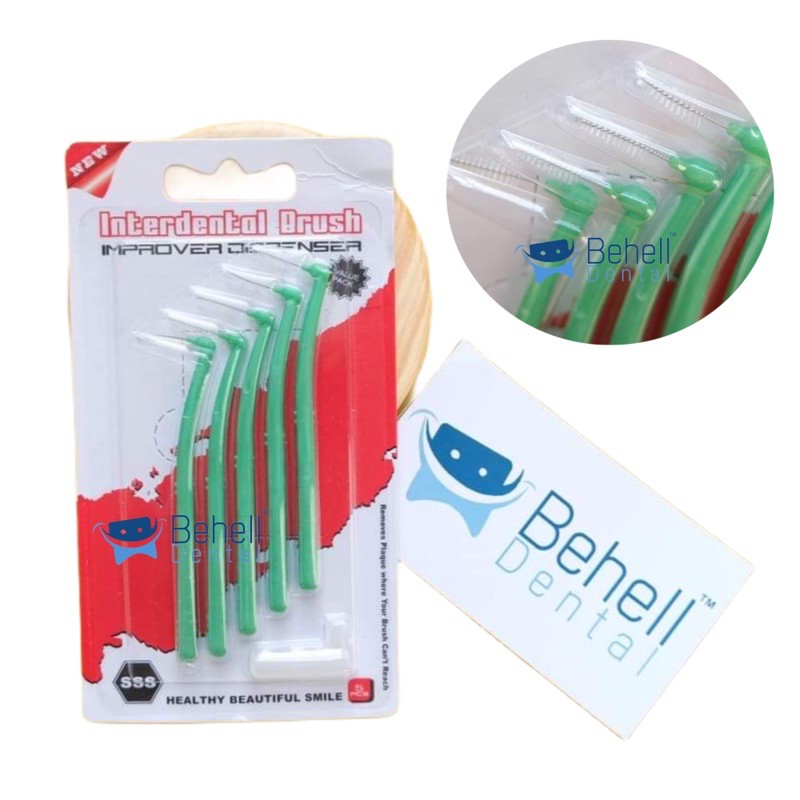 SIKAT INTERDENTAL BRUSH BENGKOK ISI 5 / SIKAT SELA CELAH BEHEL / DENTAL KAWAT GIGI ORTHO DR SMITH / Tooth Brush Tusuk Floss Braces ORI BEHELLDENTAL