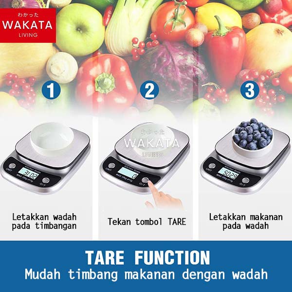 THOME Timbangan Dapur Digital 5kg 10kg – LCD Display, Tare, Akurat, Praktis untuk Baking &amp; Diet