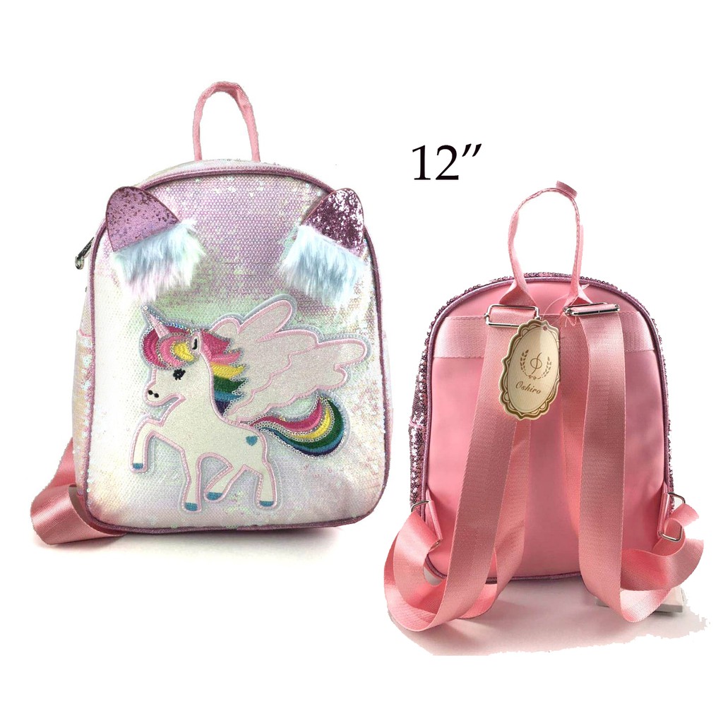 SALE CUCI GUDANG TAS RANSEL Sequin USAP Kuda Ajaib IMPORT - Backpack Fashion TK / SD / Remaja - (Payet Manik2 )