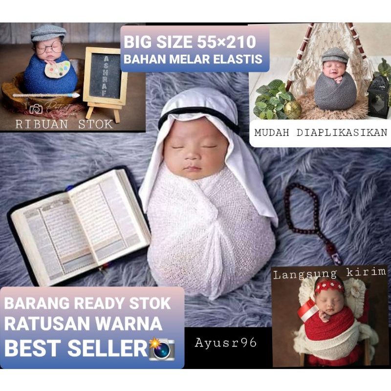 bedong rajut foto newborn selimut bayi model lilit untuk photography | Warna 2 |