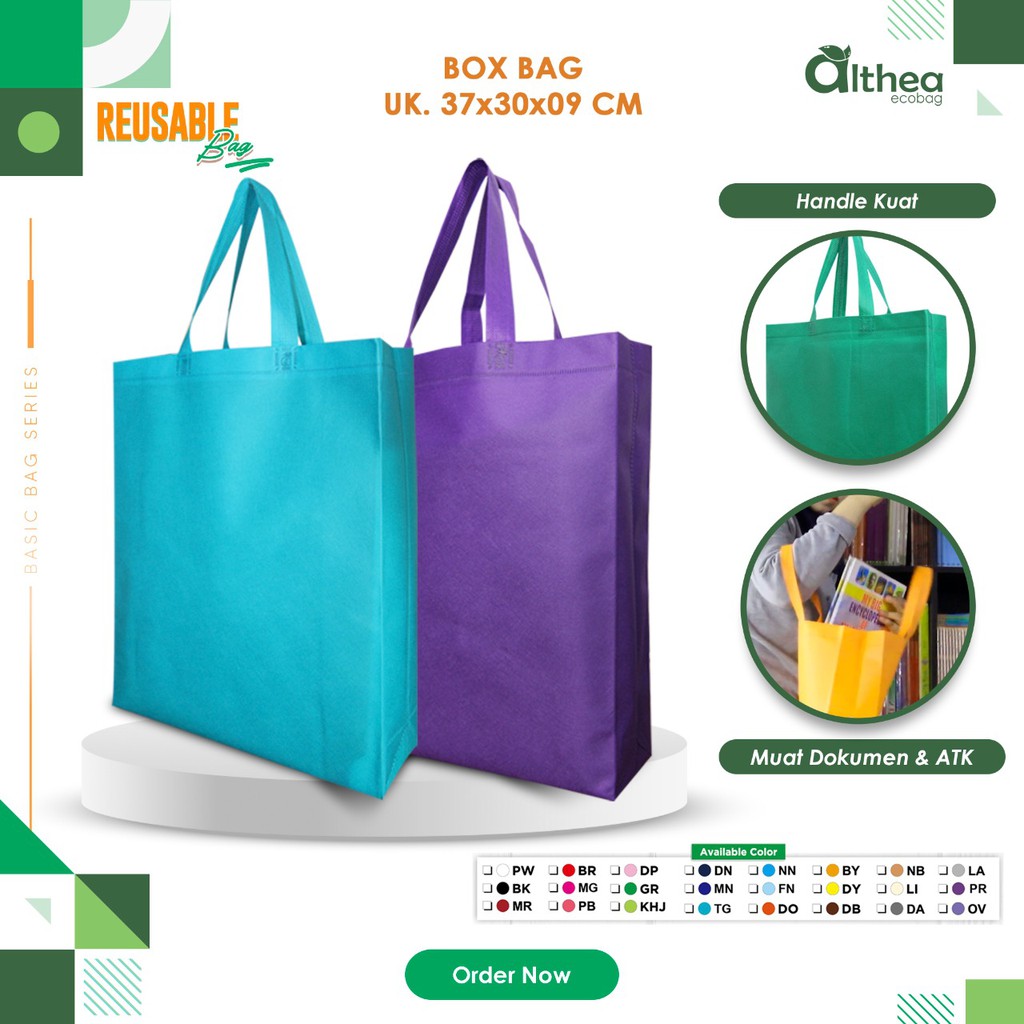 

ALTHEA Tas Kain Spunbond Tas Spunbond Polos Tas Dokumen Tas Belanja Tas Sembako 37X30X9