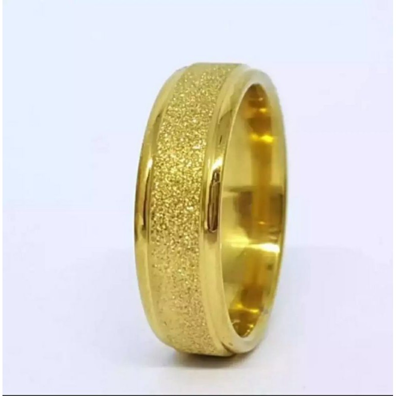 cincin titanium pasir polos anti karat anti luntur selamanya