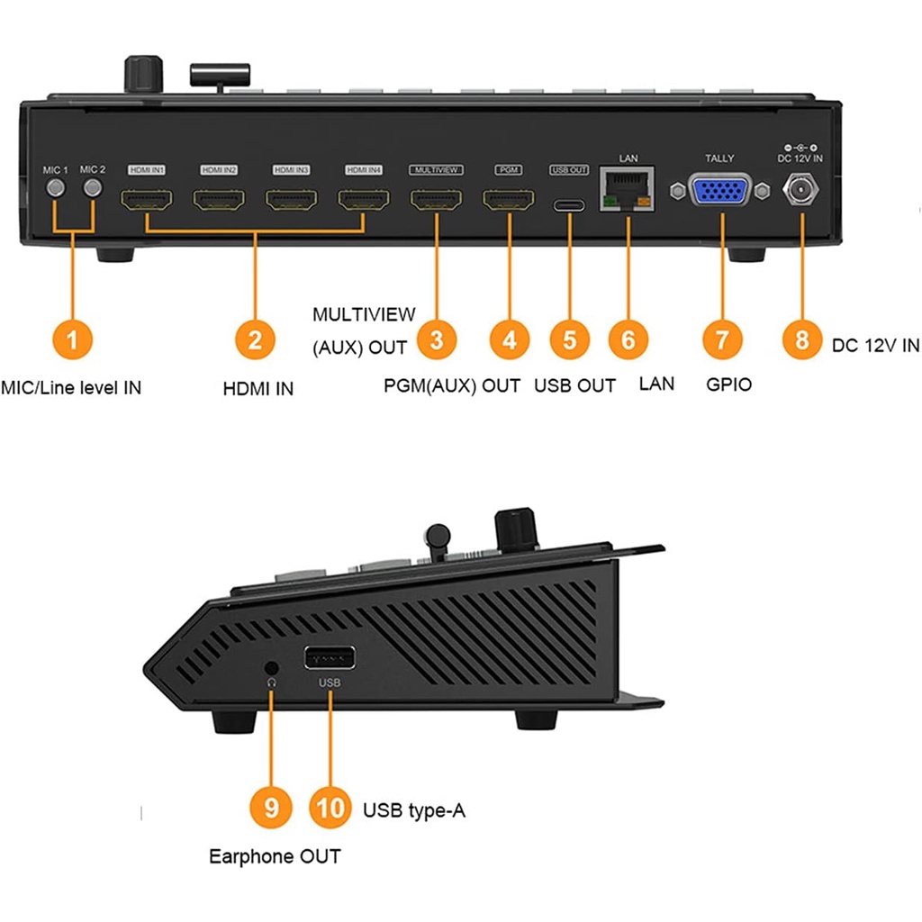 AVMATRIX HVS0402U 4-Channel Live Streaming Video Switcher