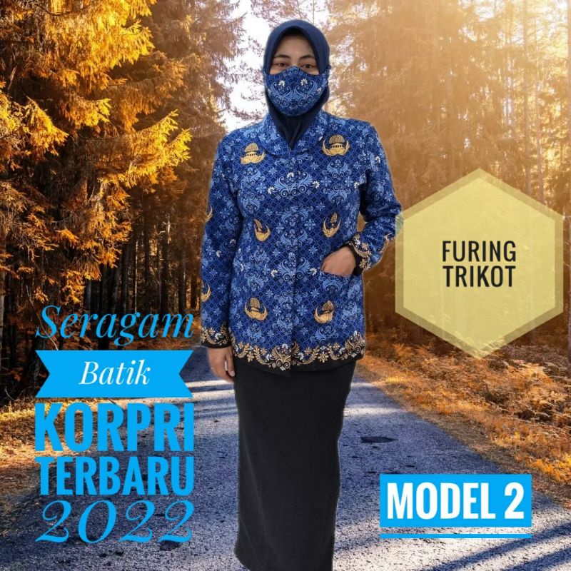 Seragam Batik korpri baju korpri wanita terbaru 2022 katun c40s