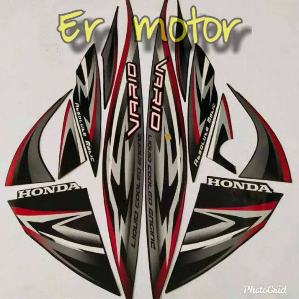 STRIPING ATAU STICKER BODY HONDA VARIO 110 KARBU 2012 2013 HITAM FULL
