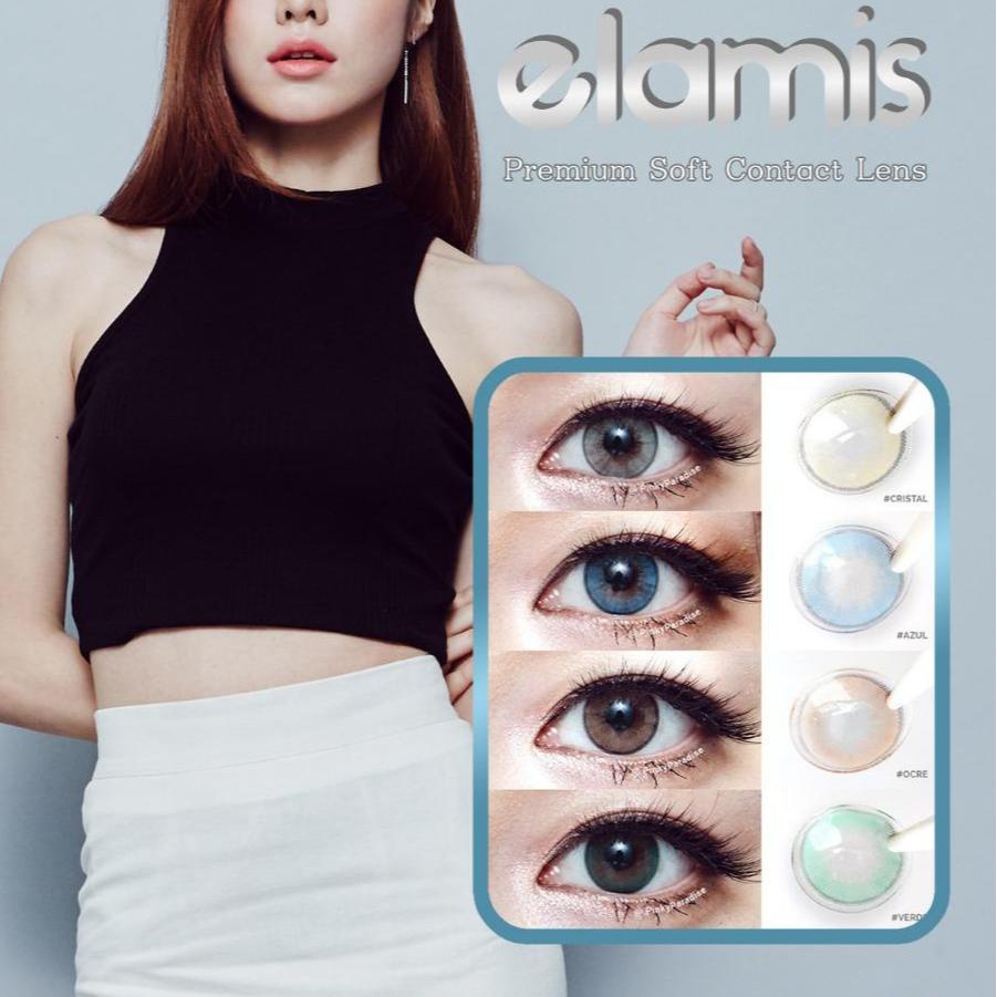 SOFTLENS ELAMIS AZUL OCRE CRYSTAL VERDE NORMAL / Lensa Kontak /BB