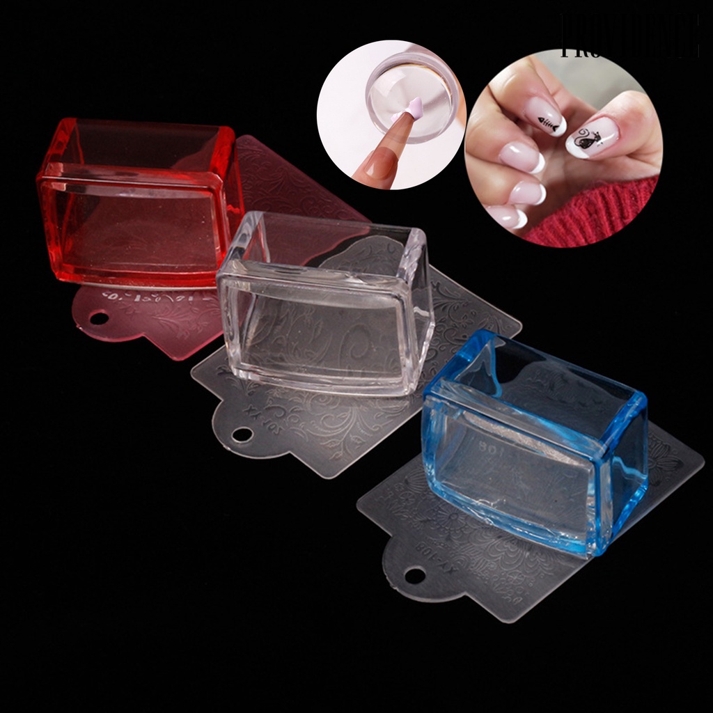 Providence Nail Square Stamper Easily Clean Print Image Transparent Silicone Nail Scraper Polish Manicure Plate for Female