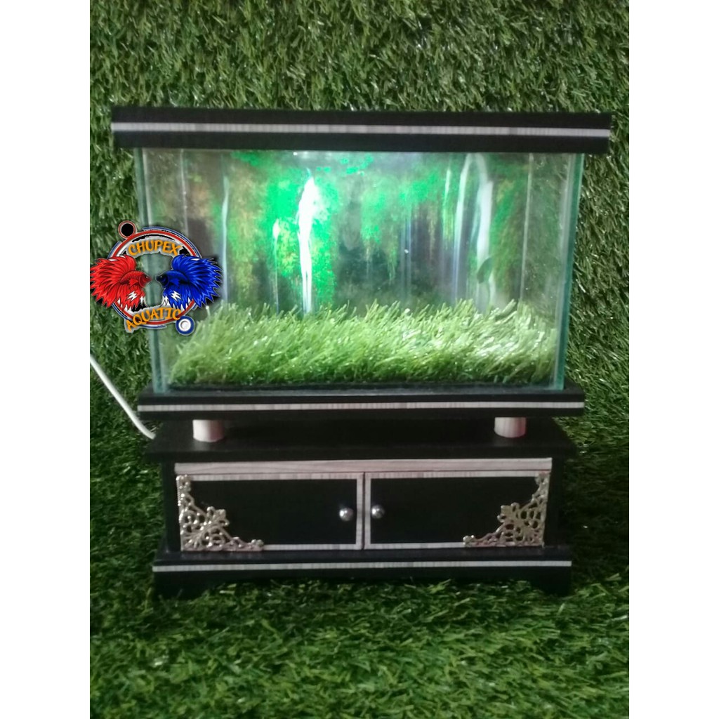 aquarium mini kabinet free rumput sintetis