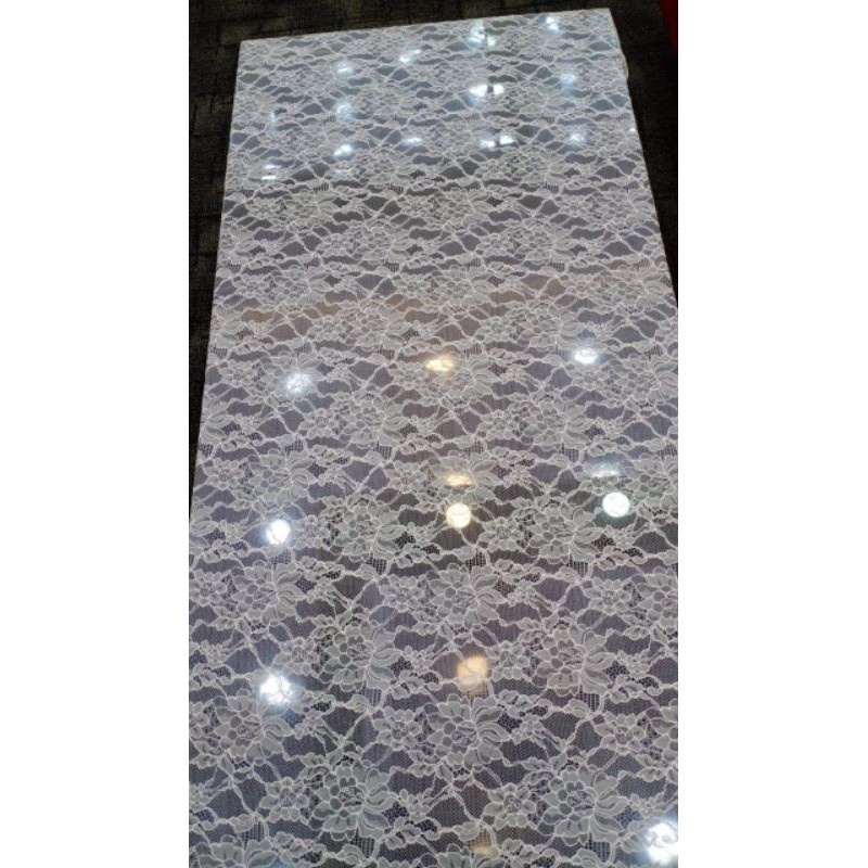 Bahan Kebaya Brokat Semi Prancis Chantily Khusus Putih