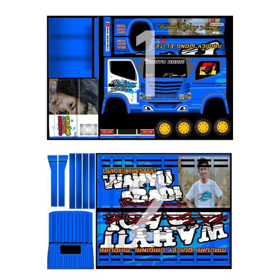STIKER POLA MINIATUR TRUK OLENG