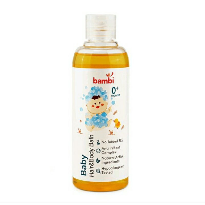 Bambi Baby Hair &amp; Body Bath 2 in 1| Sabun dan Shampoo Untuk Kulit Bayi Normal - Sensitif | PH Balance