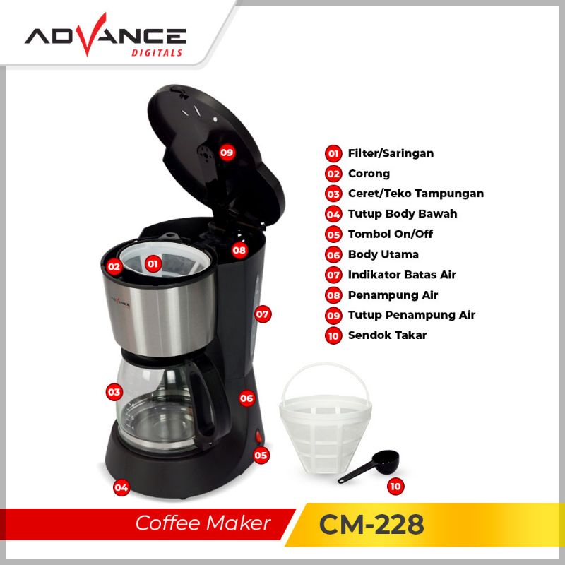 Advance Mesin Kopi Seduh Instant / Coffee Maker CM 228