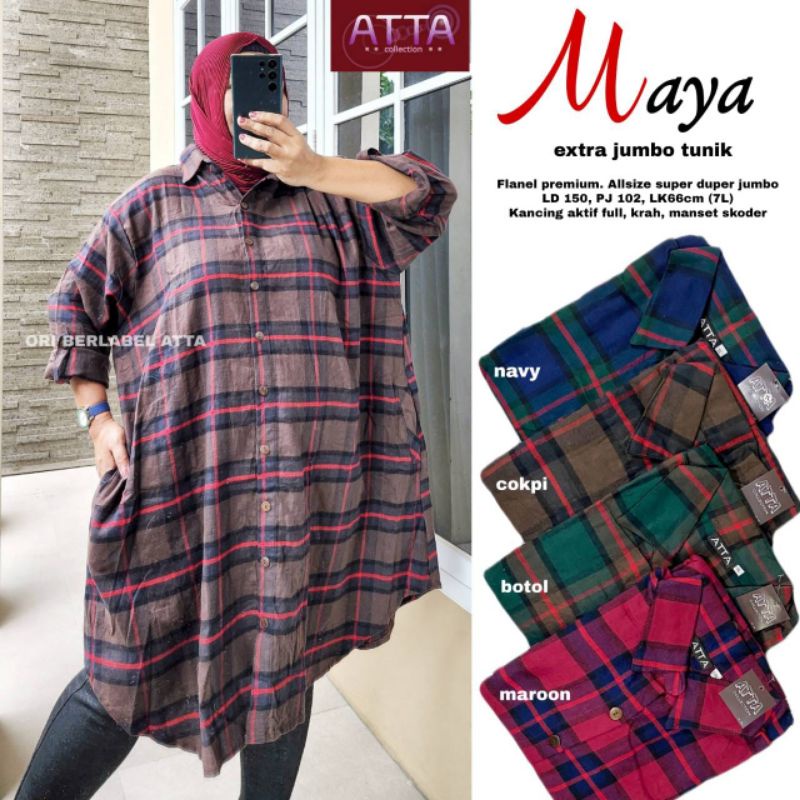 Tunik Super Jumbo Motif Kotak Besar
