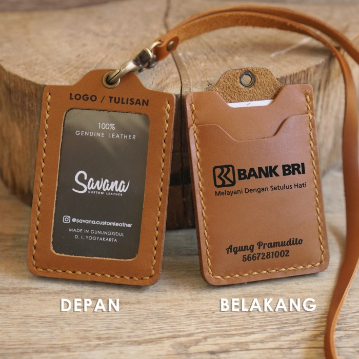 

READY ID Card Holder / Nametag Dompet Id Card Kulit - ICHPV - Custom - Polos, 1 Slot BERKUALITAS