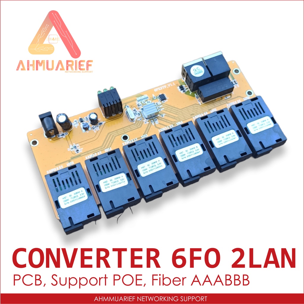 Support POE Reverse PCB Only Media Converter Switch Fiber Optik 6 Port Fiber AAABBB 2 Port LAN RJ45 6SC 2PE CM6FQE 6FO 2SC 2RJ45 2LAN