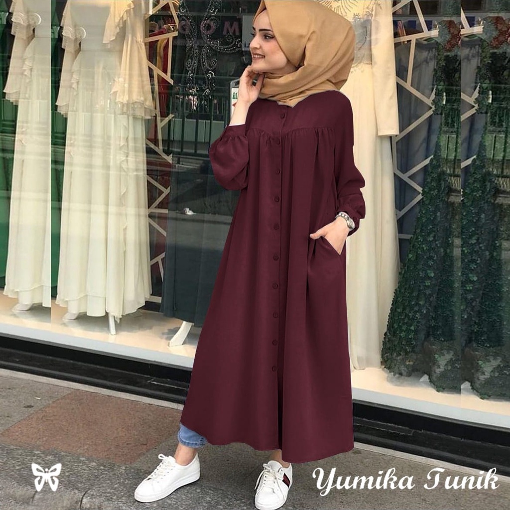 HOPYLOVY - YUMIKA SYAKILA LONG DRESS TUNIK PANJANG WANITA