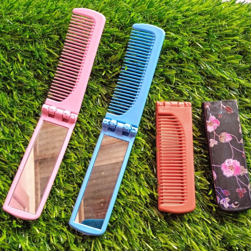 ECER Sisir Lipat Kaca Cermin Motif