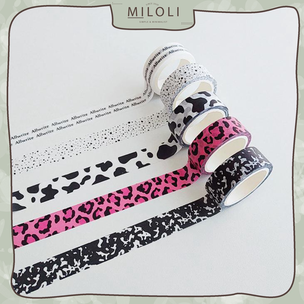 

[MILOLI] 1Pc CUTE PATTERN & FONT Washi Tape Masking Tape DIY BuJo Aesthetic Korean Washi - A0035