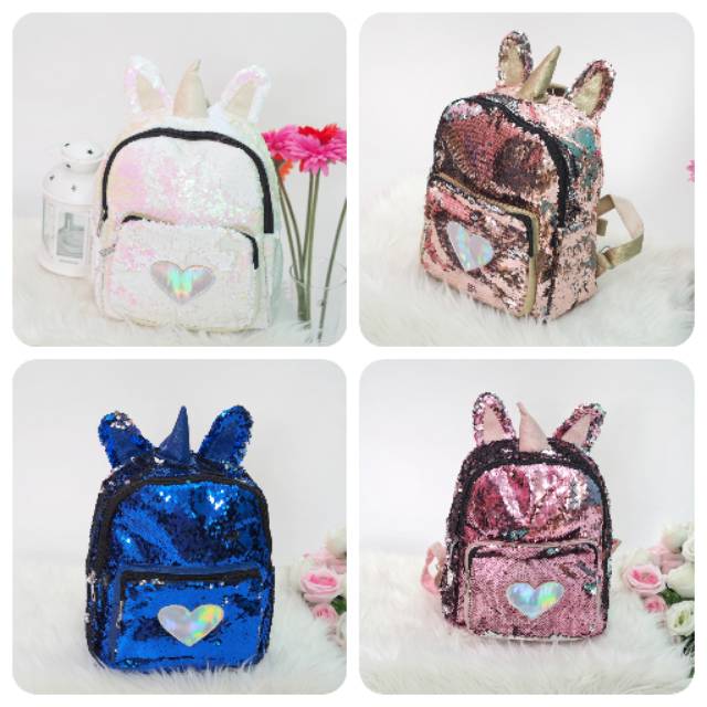  Tas  Anak Sequin Unicorn Tas  Sekolah Anak Perempuan Tas  