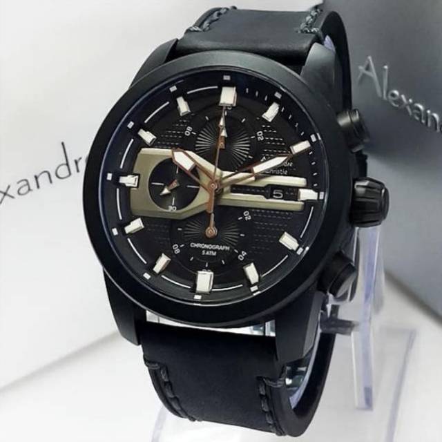 Jam Tangan Alexandre Christie AC6270 Full Black Original