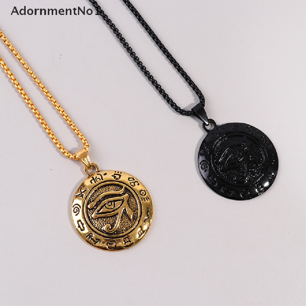 (AdornmentNo1) 1pc Kalung Rantai Liontin Mata Horus Gaya retro punk Untuk Wanita