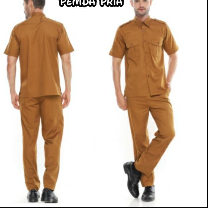 PROMO TERBARU Seragam Pemda Cowok Warna Khaki Gelap Setelan Pns Laki laki Dark Khaki Original by Pak