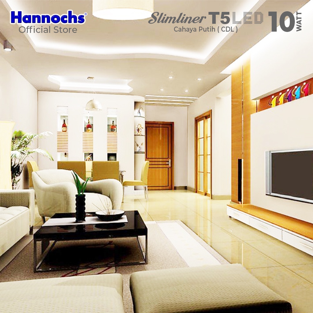 Hannochs Slimliner T5 LED 10 Watt Cahaya Putih - Lampu Neon