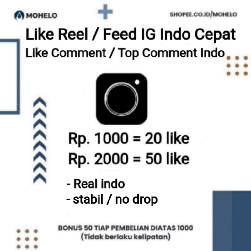 Like Feed/Reel  like komen(Top comment) IG indo Murah