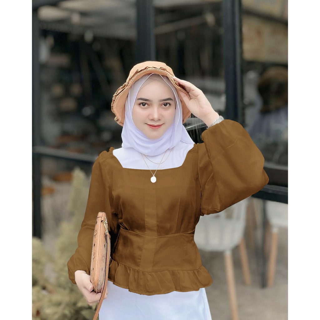 Balerina Blouse Atasan Wanita Muslim Basic Pakaian Muslim Pakaian Wanita