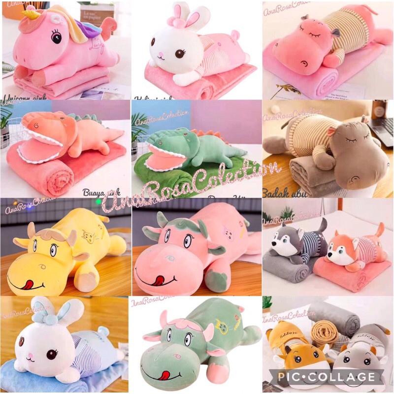 Boneka Selimut (Balmut) Bantal Selimut Motif Karakter Lembut