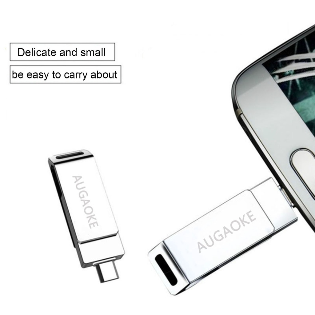 (Huluboy) Augaoke 256 / 512GB / 1TB / 2TB Flashdisk USB 3.0 High Speed Anti Air Bahan Metal Untuk Komputer