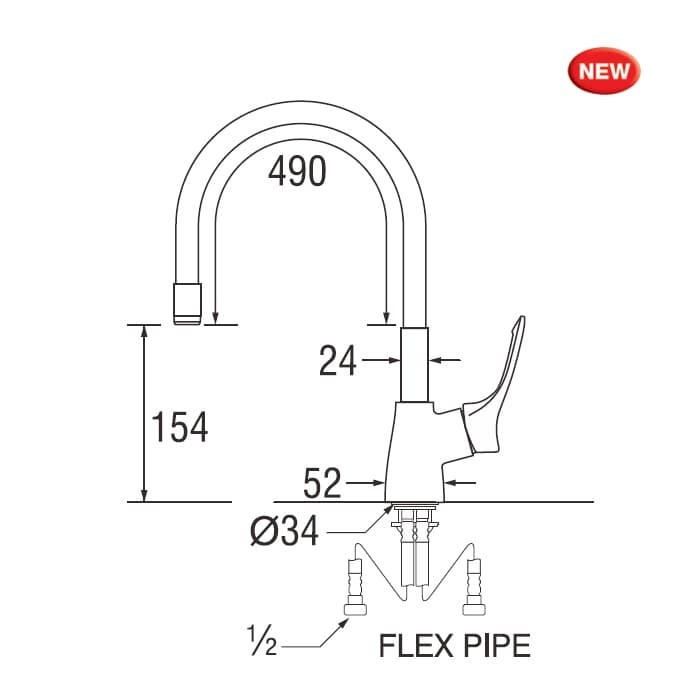 KRAN SINK SANEI KRAN BAK CUCI PIRING SINK TAP SANEI KN8770