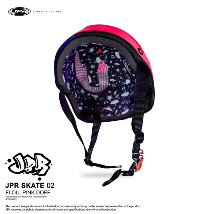 HELM JPR SKATE 02 - FLUORESCENT PINK DOFF/BLACK