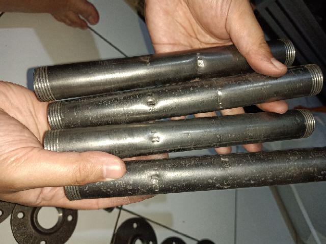 Eelic Pbd-3/4ix1.2mm Pipa Besi Hitam Drat Bulat Polos 3/4x1.2mm Panjang 20 Cm Untuk Diy Mesin-mesin