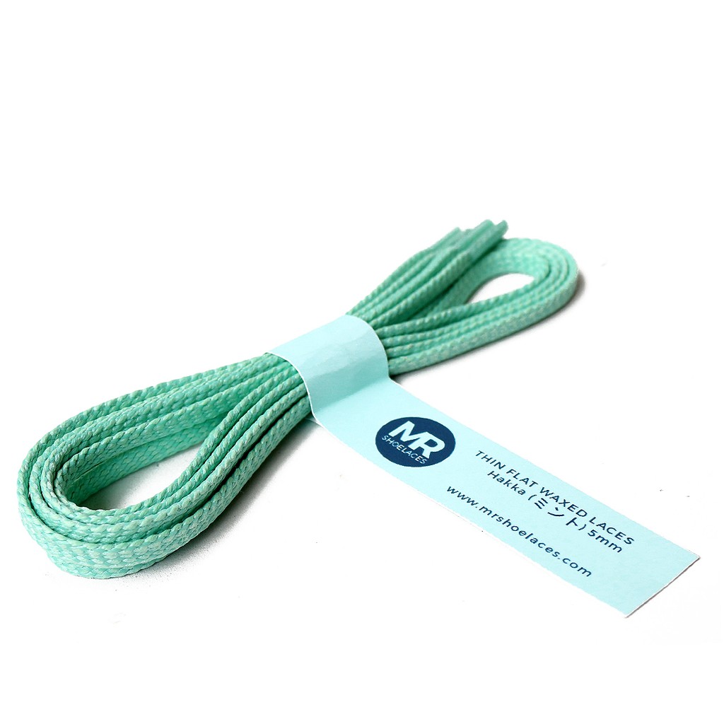 MR Shoelaces TH18 Hakka (Turquoise) Tali Sepatu Lilin Gepeng Thin 3-4mm (Waxed Laces) 50cm 80cm 120cm 150cm Tosca