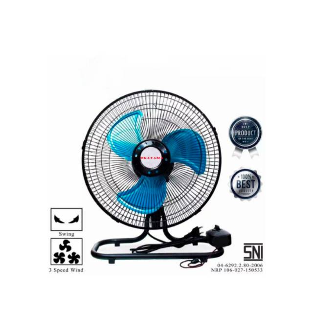 Kipas angin besi OKAYAMA-1630 besi / meja dan dinding