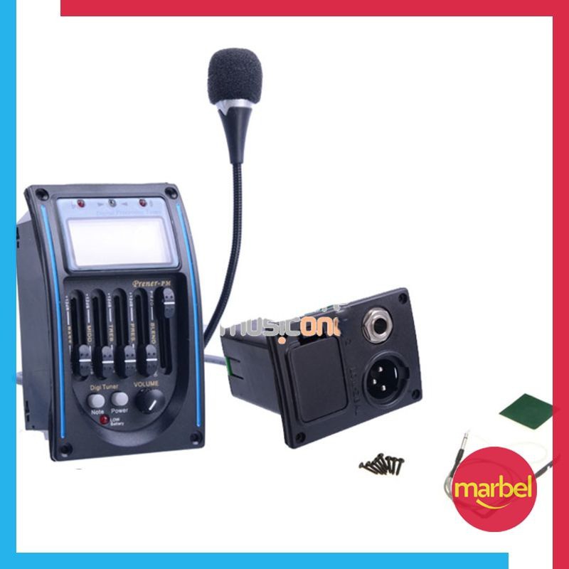 Amplifier Preamp Gitar Akustik Equalizer Tuner dengan Microphone LC5