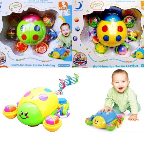 Mainan Edukasi Anak Multi Function Puzzle Lady Bug ada musik lampu