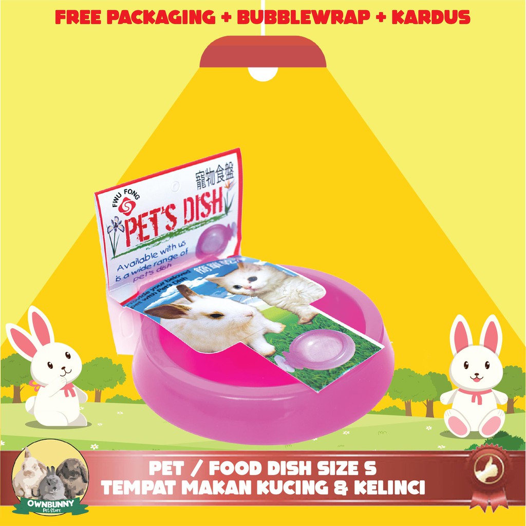 PET / FOOD DISH - TEMPAT MAKAN KELINCI DAN KUCING SIZE S