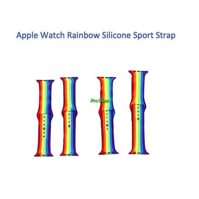 Apple Watch 38MM / 40MM / 41MM / 42MM / 44MM / 45MM / 49MM UTRA Rainbow Silicone Sport Strap Band Series 1 - 8 / SE