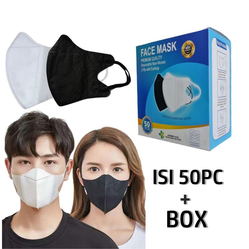 MASKER DUCKBILL FACE MASK WARNA-WARNI 3PLY ISI 50PCS BAHAN PREMIUM