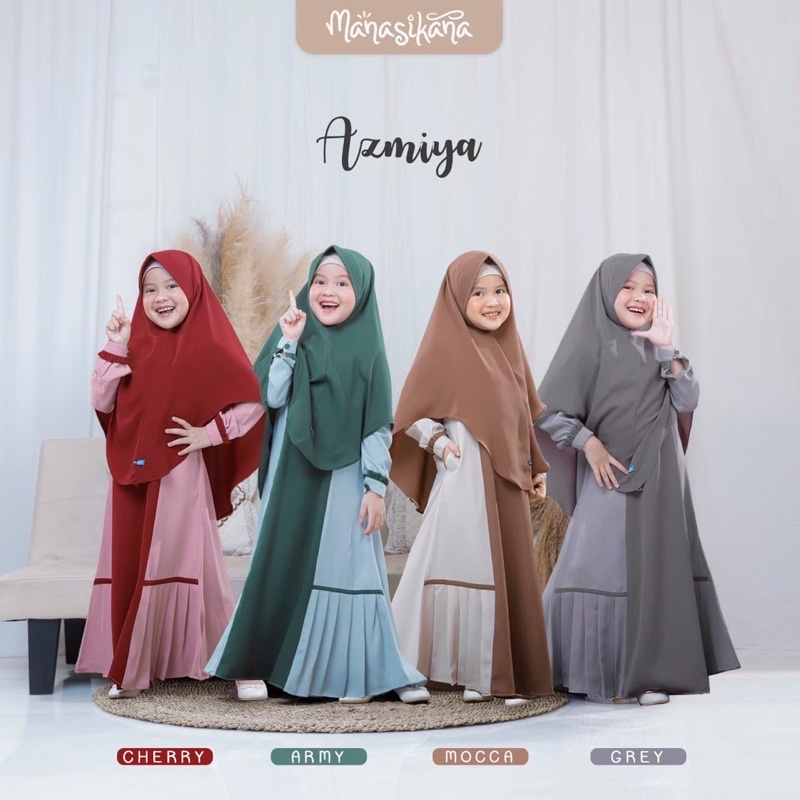 MANASIKANA CLEARANCE SALE Azmiya Gamis Set Couple Polos Kombinasi