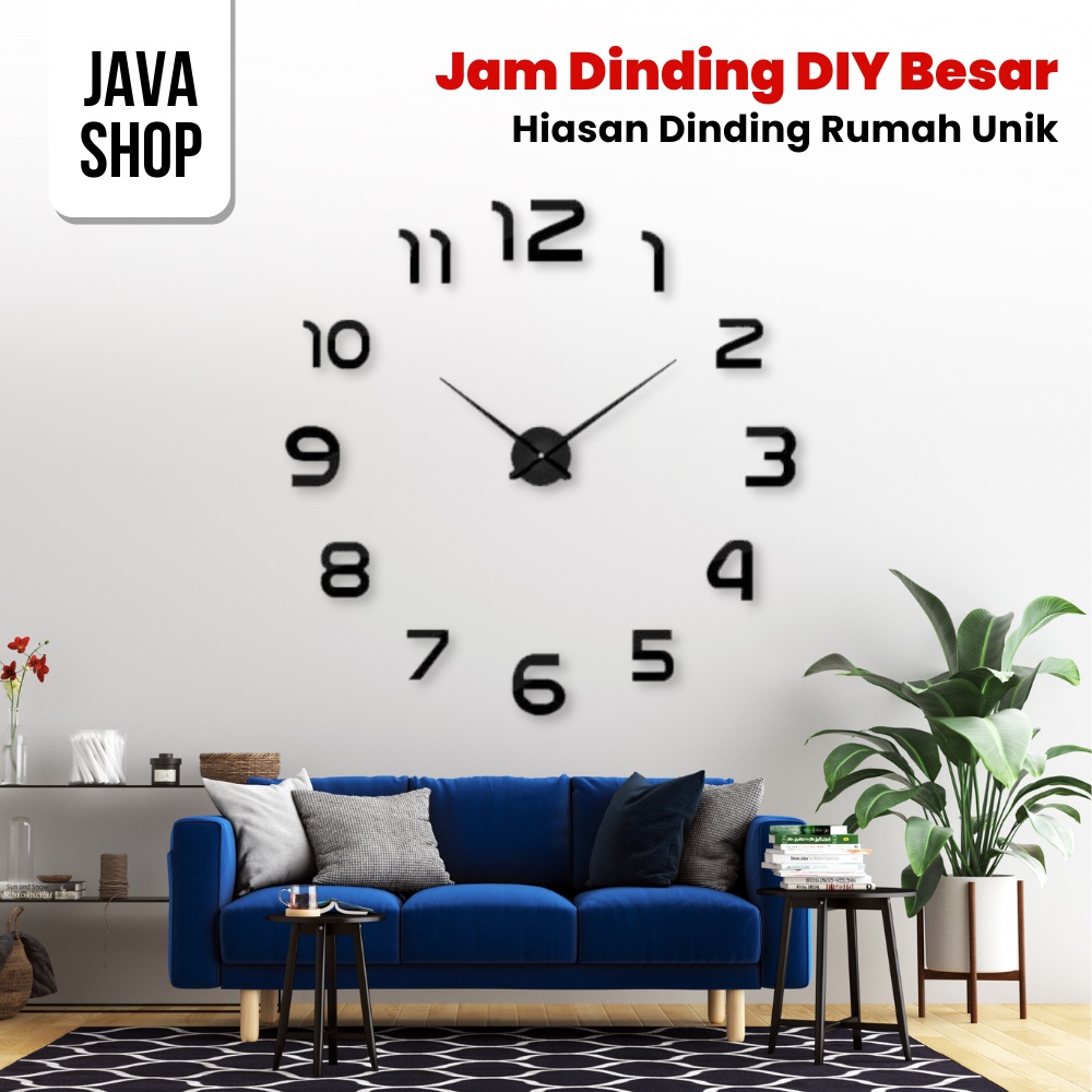 JAVASHOP Jam Dinding DIY Besar Unik Hiasan Dinding Rumah