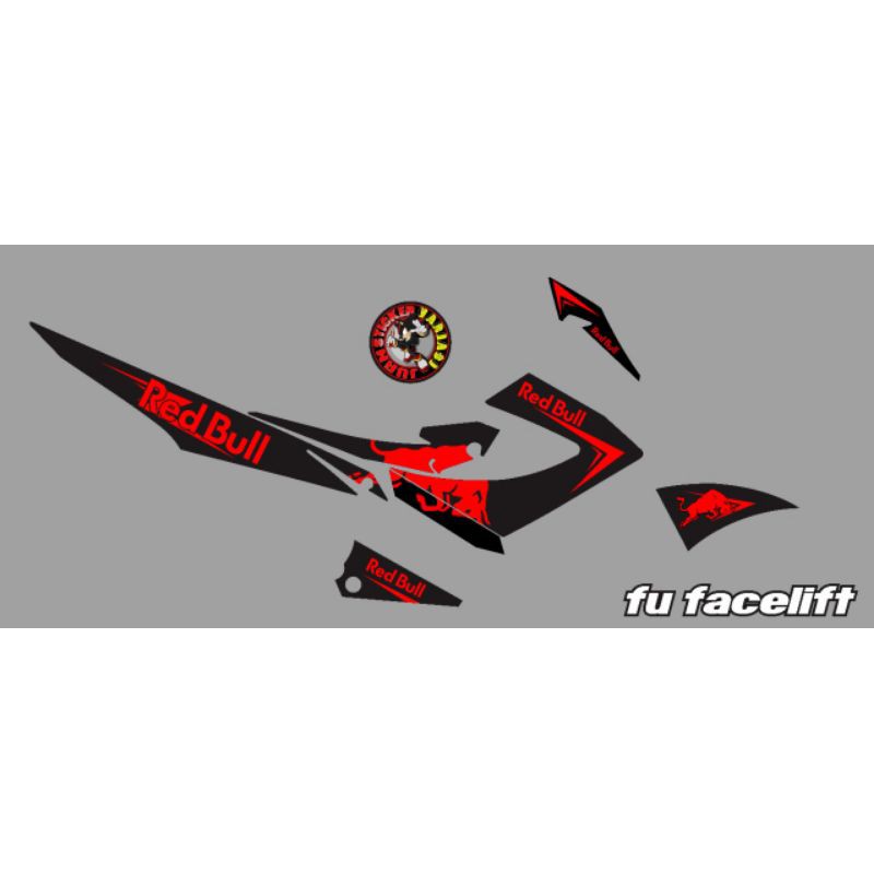 Striping Satria Fu Facelift Variasi motor Satria F150 2013 2014 2015 .Redbull