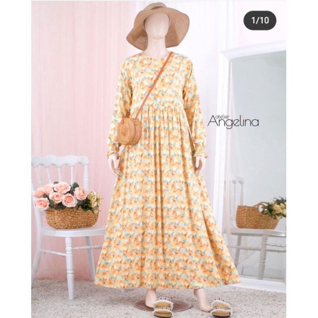 Sarah Dress Louvre Yellow size L by Angelina Atelier